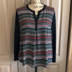 Long Sleeve Print Blouse